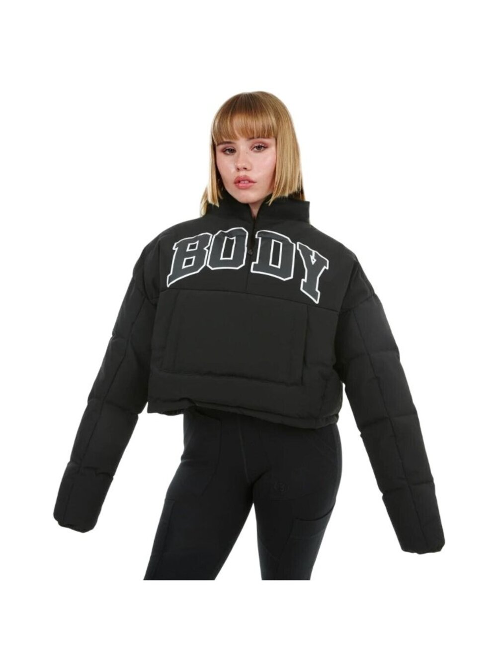 NWT Body By Raven Tracy Camp Oversized Cropped Puffer Pullover Jacket Size Med - Picture 2 of 7